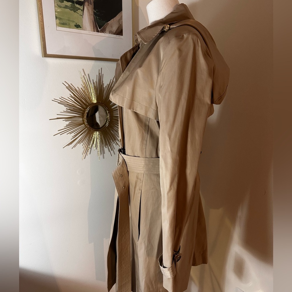 Cole Haan Double-Breasted Tan Trench Coat L - Picture 9 of 11